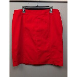 Gallia Moda Skirt Womens 16 Red Stretch Cotton Pencil Career Office Casual